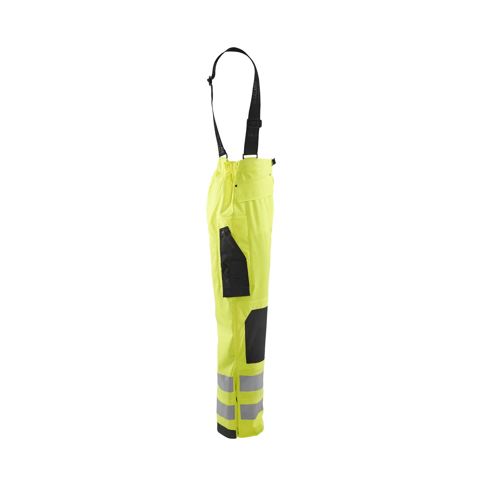 BLAKLADER 13022003 Rain Trousers Hi Vis LEVEL 2 Hi Vis Reflective Work Trousers Men - Waterproof